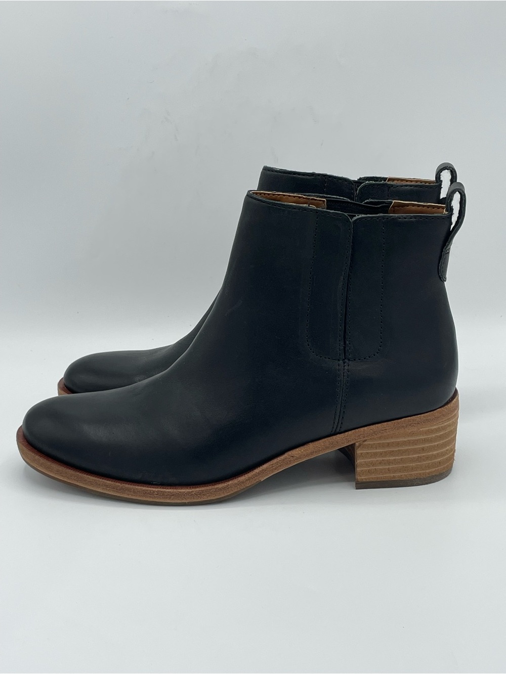 Kork-Ease Mindo Black Leather Chelsea Ankle Boots NIB